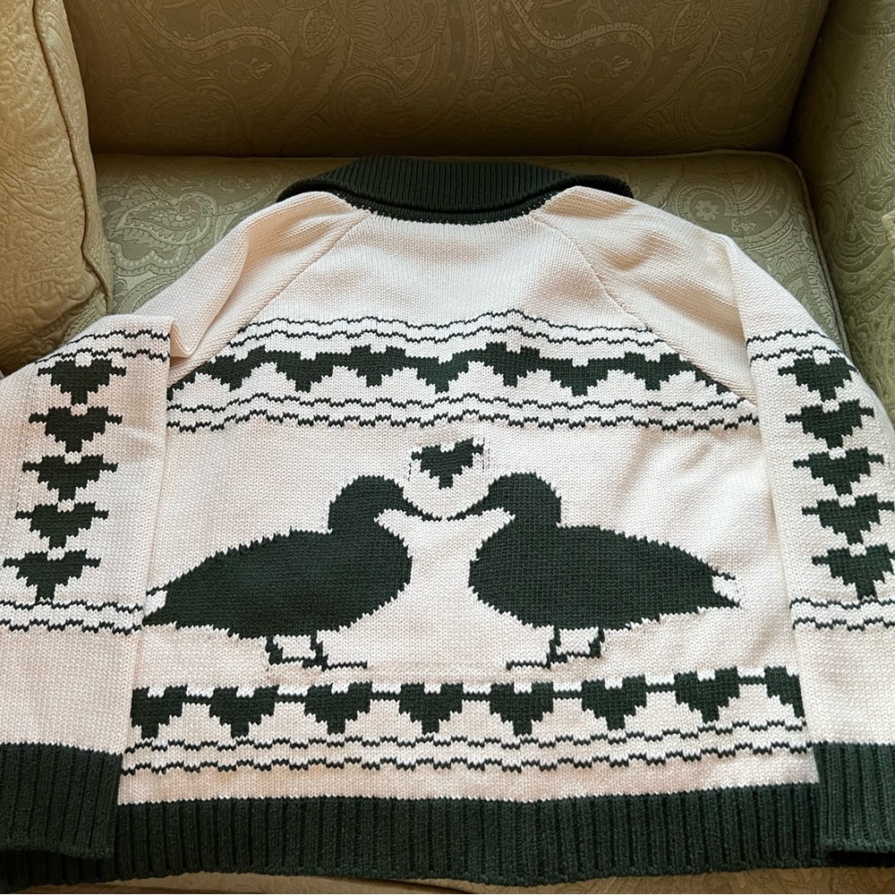 NWT Anthropologie Bel Kazan Knitted Duck Icon Cardigan Sweater One Size - Picture 15 of 16